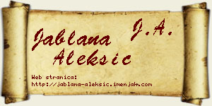 Jablana Aleksić vizit kartica